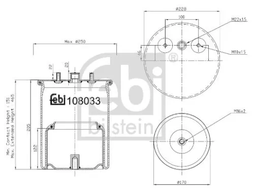 Bellow, air suspension FEBI BILSTEIN 108033)