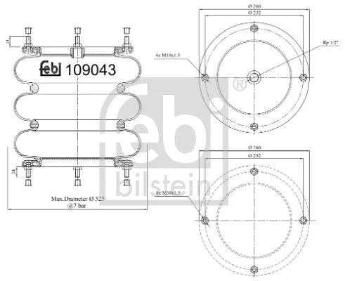 Bellow, air suspension FEBI BILSTEIN 109043)