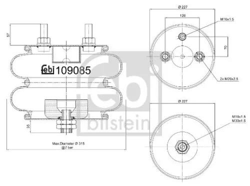 Bellow, air suspension FEBI BILSTEIN 109085)