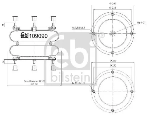 Bellow, air suspension FEBI BILSTEIN 109090)