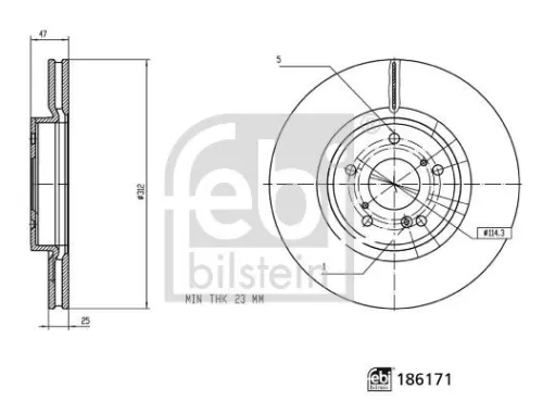 Remschijf FEBI BILSTEIN 186171)