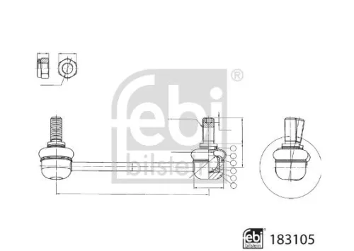 Verbindingsstang, stabilisatorstang FEBI BILSTEIN 183105)