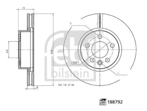 Remschijf FEBI BILSTEIN 188792)
