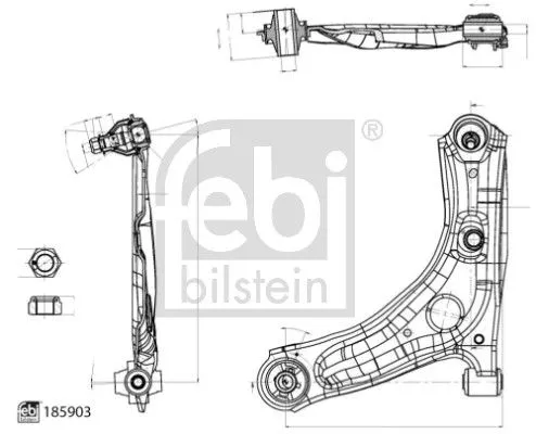 Control/Trailing Arm, wheel suspension FEBI BILSTEIN 185903)