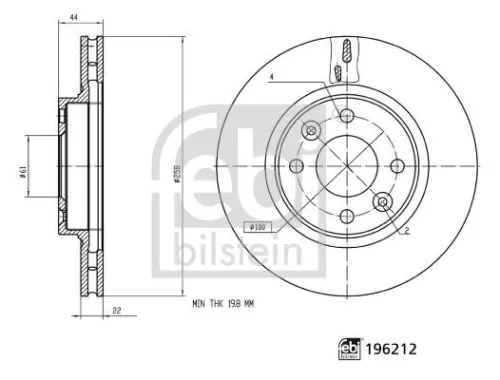 Brake Disc FEBI BILSTEIN 196212)