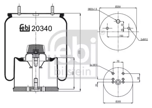 Balg, luchtvering FEBI BILSTEIN 20340)