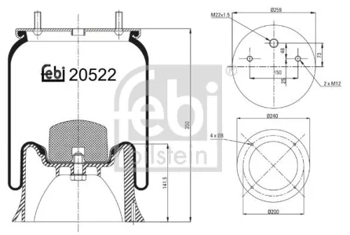 Balg, luchtvering FEBI BILSTEIN 20522)