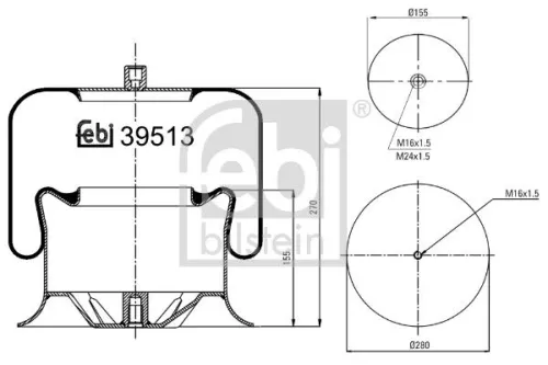 Bellow, air suspension LEMFÖRDER 39513)