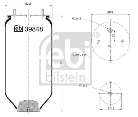 Balg, luchtvering FEBI BILSTEIN 39848)
