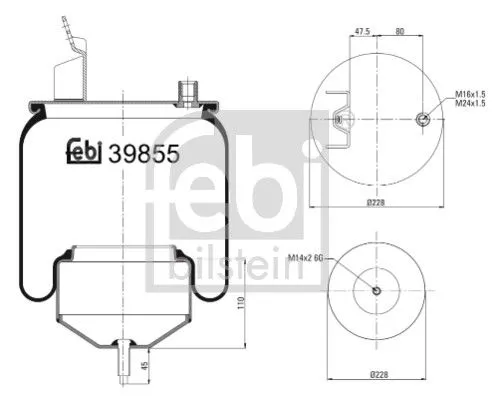 Balg, luchtvering FEBI BILSTEIN 39855)