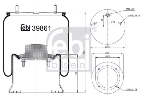 Balg, luchtvering FEBI BILSTEIN 39861)