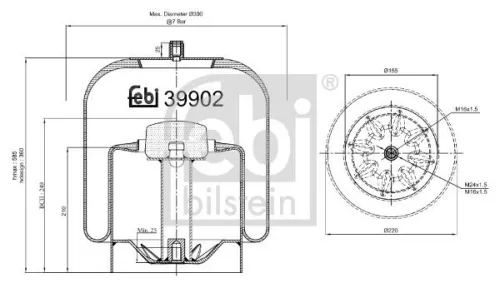 Balg, luchtvering FEBI BILSTEIN 39902)