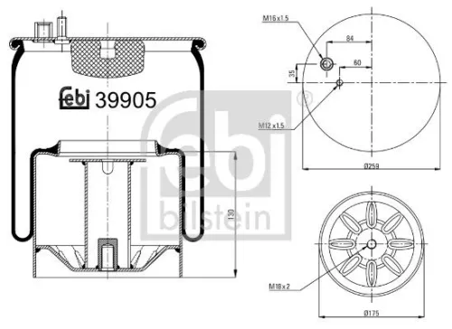 Balg, luchtvering FEBI BILSTEIN 39905)