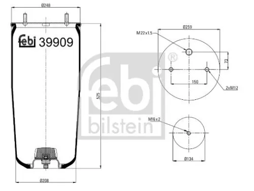 Balg, luchtvering FEBI BILSTEIN 39909)