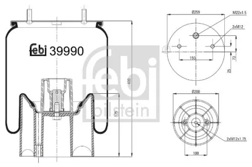 Bellow, air suspension FEBI BILSTEIN 39990)