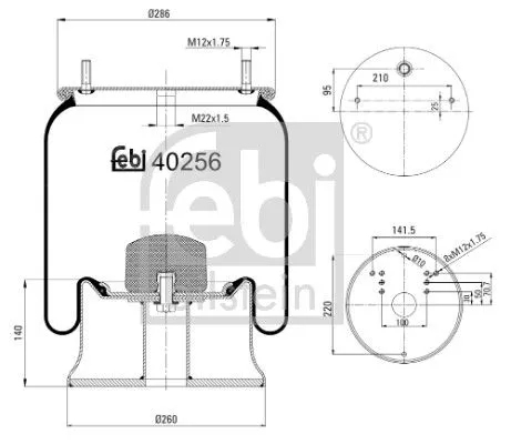 Balg, luchtvering FEBI BILSTEIN 40256)