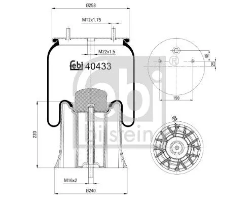 Balg, luchtvering FEBI BILSTEIN 40433)