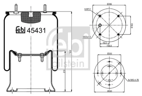 Balg, luchtvering FEBI BILSTEIN 45431)
