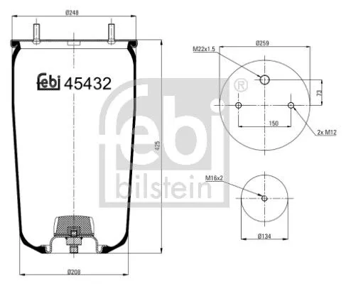 Balg, luchtvering FEBI BILSTEIN 45432)
