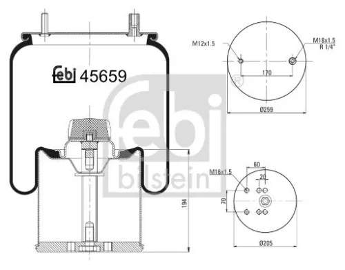 Balg, luchtvering FEBI BILSTEIN 45659)