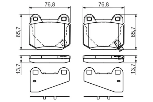 Brake Pad Set, disc brake BOSCH 0 986 494 229)
