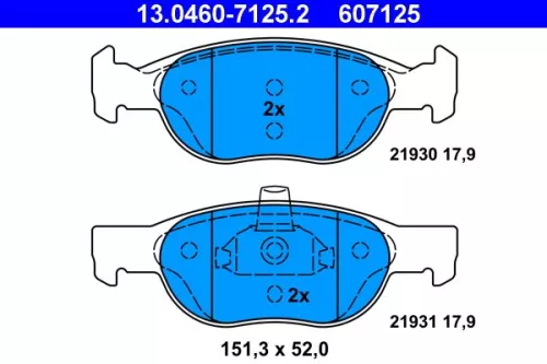Brake Pad Set, disc brake ATE 13.0460-7125.2)