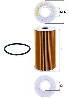 Oil Filter MAHLE OX 441D)
