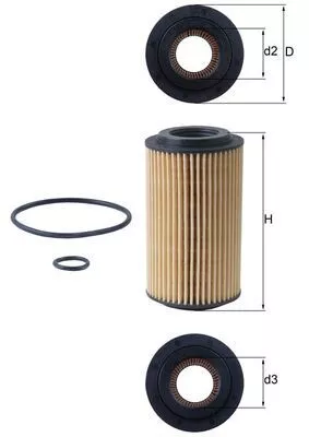 Oil Filter MAHLE OX 153D4)