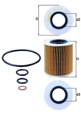 Oil Filter MAHLE OX 166/1D)