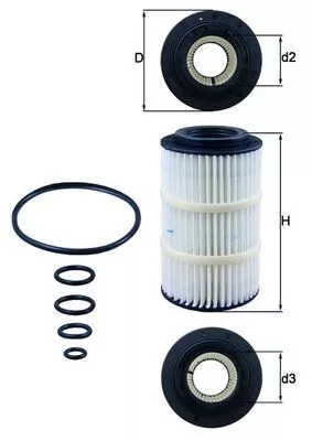 Oil Filter MAHLE OX 345/7D)