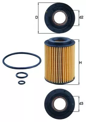 Oil Filter MAHLE OX 347D)
