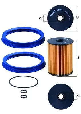 Brandstoffilter MAHLE KX 503D)