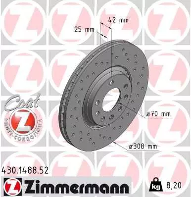 Remschijf ZIMMERMANN 430.1488.52)