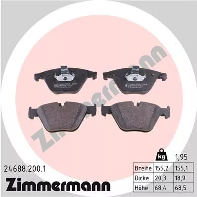 Brake Pad Set, disc brake ZIMMERMANN 24688.200.1)