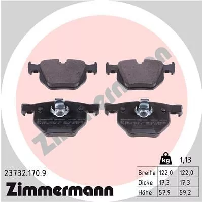 Remblokkenset, schijfrem ZIMMERMANN 23732.170.9)