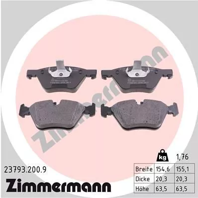 Remblokkenset, schijfrem ZIMMERMANN 23793.200.9)