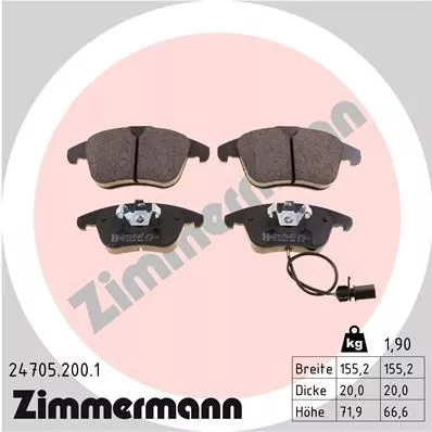 Brake Pad Set, disc brake ZIMMERMANN 24705.200.1)