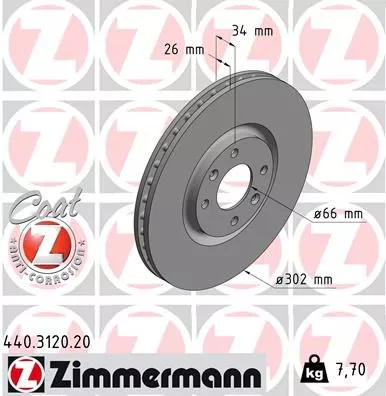 Remschijf ZIMMERMANN 440.3120.20)