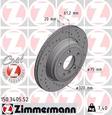Remschijf ZIMMERMANN 150.3405.52)