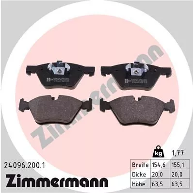 Remblokkenset, schijfrem ZIMMERMANN 24096.200.1)