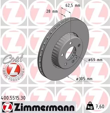 Remschijf ZIMMERMANN 400.5515.30)