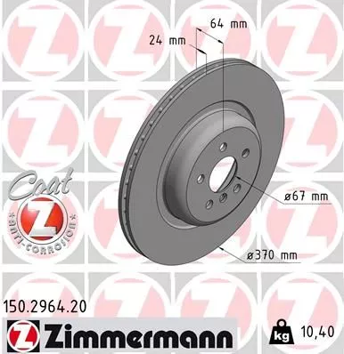 Remschijf ZIMMERMANN 150.2964.20)