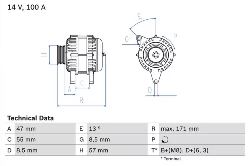 Alternator BOSCH 0 986 040 370)