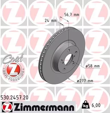 Remschijf ZIMMERMANN 530.2457.20)