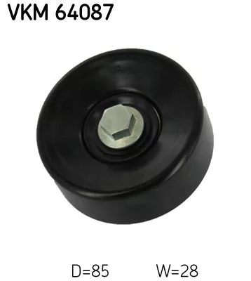Ombuigings-/geleidingspoelie, V-geribbelde riem SKF VKM 64087)