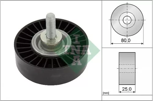 Ombuigings-/geleidingspoelie, V-geribbelde riem Schaeffler INA 532 0887 10)