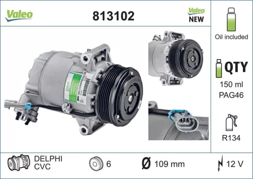 Compressor, air conditioning VALEO 813102)