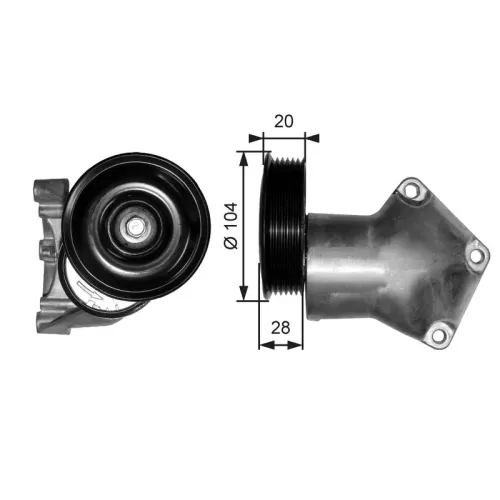 Riemspanner, V-geribbelde riem GATES T38202)