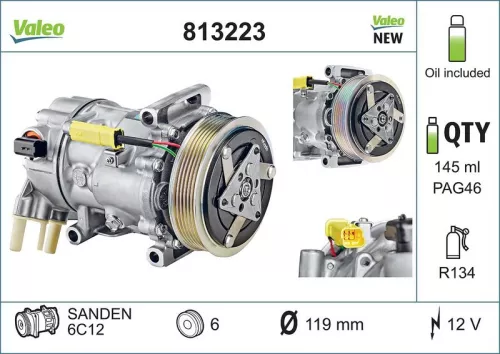 Compressor, air conditioning VALEO 813223)