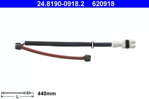 Waarschuwing: contact, slijtage van de remblokken ATE 24.8190-0918.2)